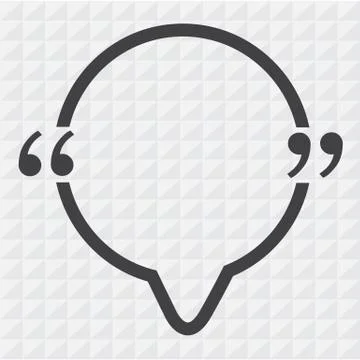 Quotation Mark Speech Bubble sign icon Illustration design Stock Illustration