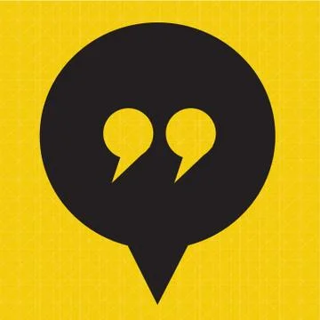 Quotation Mark Speech Bubble sign icon Illustration design Stock Illustration