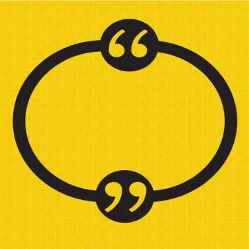 Quotation Mark Speech Bubble sign icon Illustration design Stock Illustration