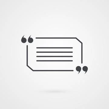 Quotation mark symbol. Rectangle vector icon isolated Stock Illustration