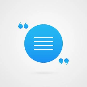 Quotation mark symbol. Vector blue and white icon isolated イラスト素材