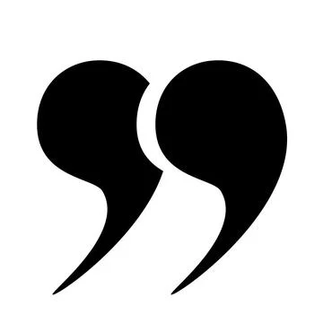 Quotation marks are a set of isolated black circular vector icons in the form of Stock Illustration