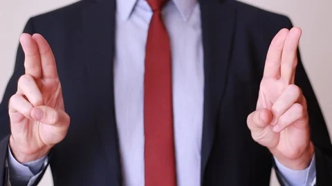 Quotation marks gesture closeup Stock Footage 94137845