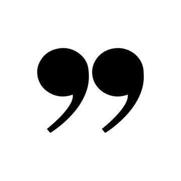 Quotation Marks Icon in Black and White. Vector. Stock Illustration