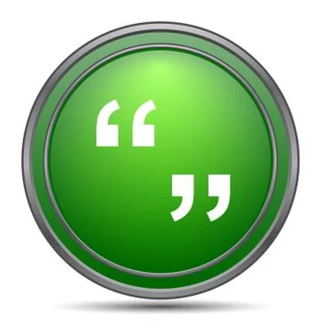 Quotation marks icon. Internet button on white background.. Stock Illustration
