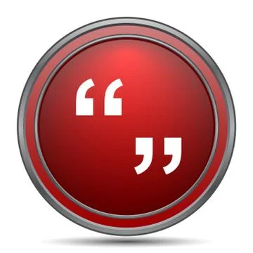 Quotation marks icon. Internet button on white background.. Stock Illustration