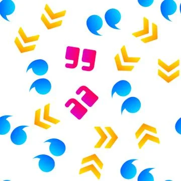 Quotation Marks, Inverted Commas Vector Seamless Pattern Stock Illustration