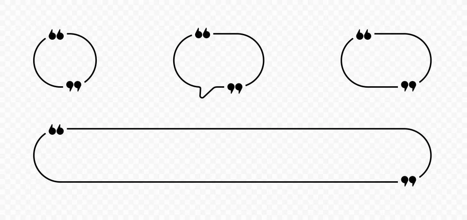 Quotation marks in round linear shape vector design Stock Illustration