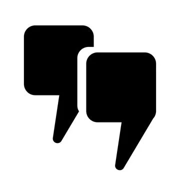 Quotation marks, a set of isolated black vector icons in the form of square Stock Illustration