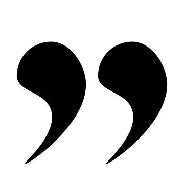Quotation marks, a set of isolated black vector icons in the form of quotation Stock Illustration