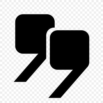 Quotation marks, a set of isolated black vector icons in the form of square Stock Illustration