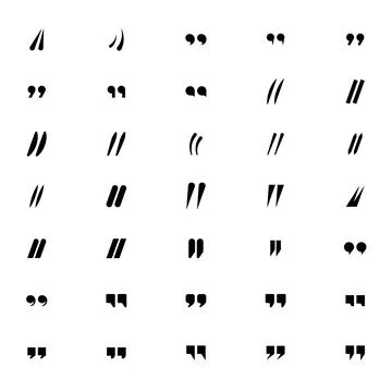 Quotation marks vector collection. Black quotes icon. Speech mark symbol. Stock Illustration