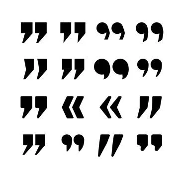 Quotation marks vector collection. Black quotes . Speech mark symbol. Vector Stock Illustration