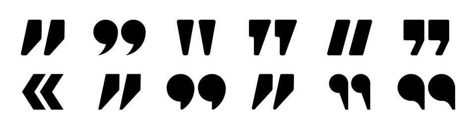 Quotation marks vector collection. Black quotes icon. Speech mark symbol. Illustrazione stock