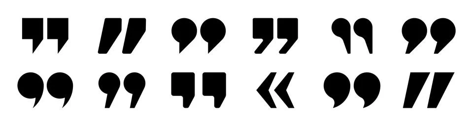 Quotation marks vector collection. Black quotes icon. Speech mark symbol. Illustrazione stock