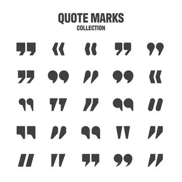Quotation marks vector collection. Black quotes icon. Speech mark symbol. Illustrazione stock