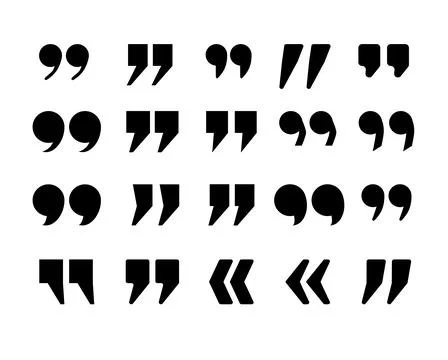 Quotation marks vector collection. Black quotes . Speech mark symbol. Vector Illustrazione stock