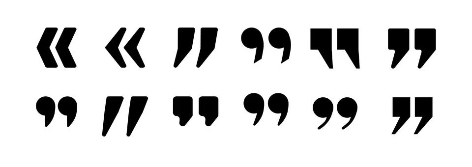 Quotation marks vector collection. Black quotes . Speech mark symbol. Vector Stock Illustration