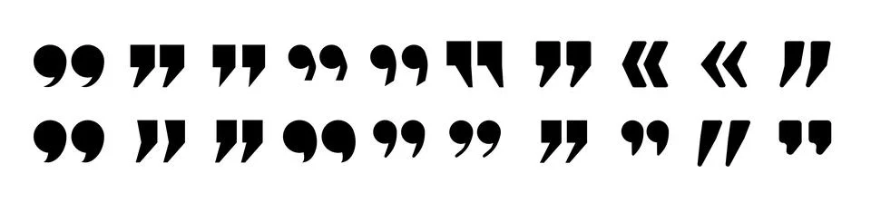 Quotation marks vector collection. Black quotes . Speech mark symbol. Vector Stock Illustration