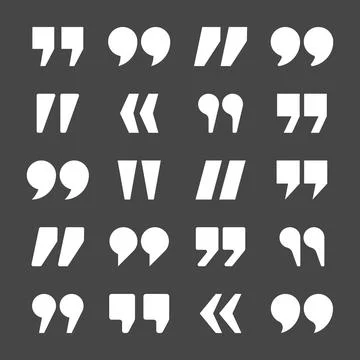 Quotation marks vector collection. Quotes icon. Speech mark symbol. Stock Illustration