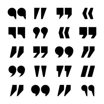Quotation marks vector collection. Quotes icon. Speech mark symbol. Stock Illustration