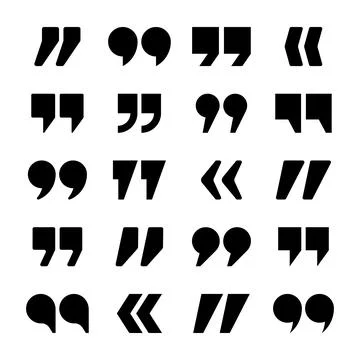 Quotation marks vector collection. Quotes icon. Speech mark symbol. Stock Illustration