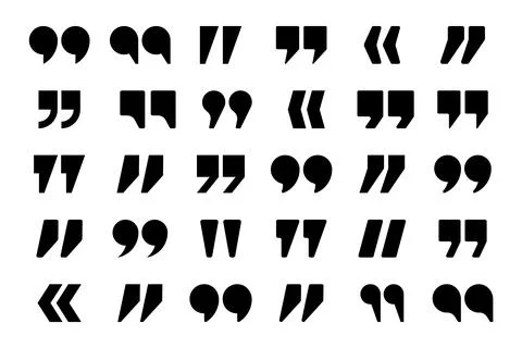 Quotation marks vector collection. Quotes icon. Speech mark symbol. Stock Illustration