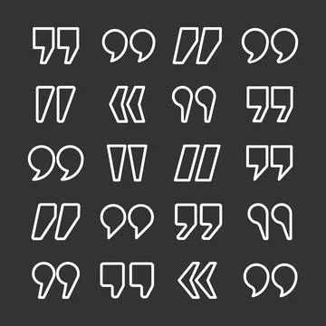 Quotation marks vector collection. Quotes icon. Speech mark symbol. Stock Illustration