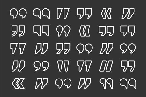Quotation marks vector collection. Quotes icon. Speech mark symbol. Stock Illustration