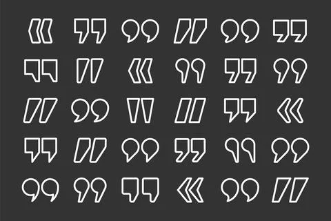 Quotation marks vector collection. Quotes icon. Speech mark symbol. Stock Illustration