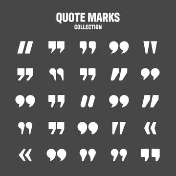 Quotation marks vector collection. White quotes icon. Speech mark symbol. Illustrazione stock