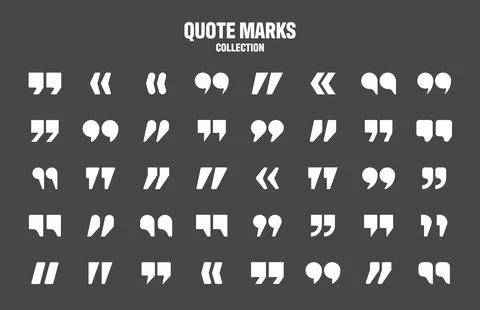 Quotation marks vector collection. White quotes icon. Speech mark symbol. Illustrazione stock