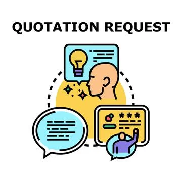 Quotation request system generating estimate price concept Stock Illustration