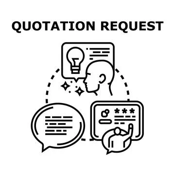 Quotation request system generating estimate price concept Stock Illustration