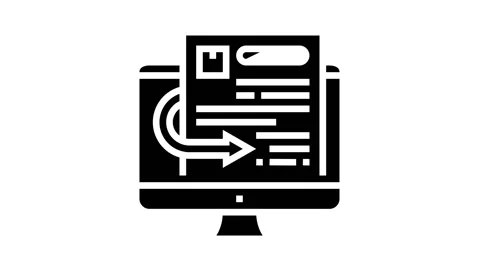 Quotation requests glyph icon animation Stock Footage 164221380