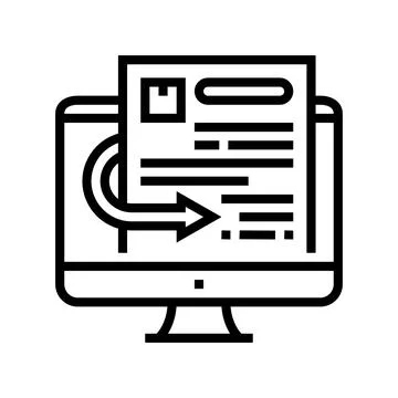 Quotation requests line icon vector illustration Stock Illustration