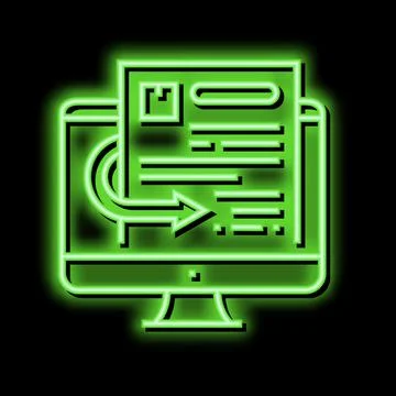 Quotation requests neon glow icon illustration Stock Illustration