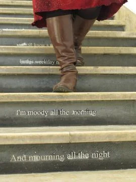 Quotation on the stair Stock Photos