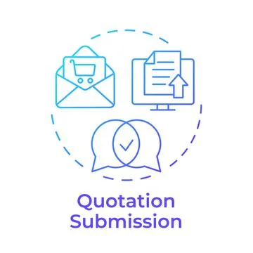 Quotation submission blue gradient concept icon Illustrazione stock