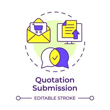 Quotation submission multi color concept icon Stock Illustration