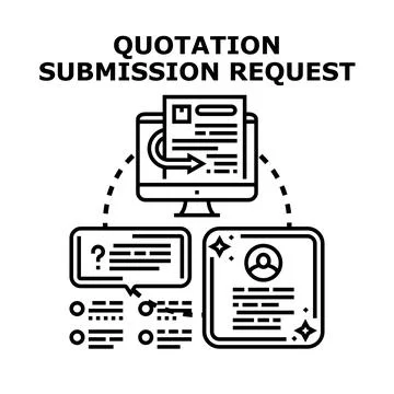 Quotation submission request process online illustration Stock Illustration