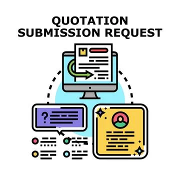 Quotation submission request process online illustration Illustrazione stock