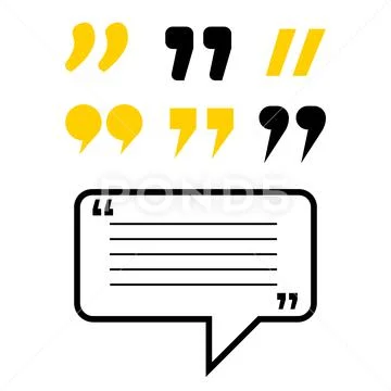 Quotation template in quotes. Frame with quotes. Quote vector comment ...