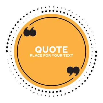 Quotation Text Writing Area in Quotation, Citation Writing Template Stock Illustration