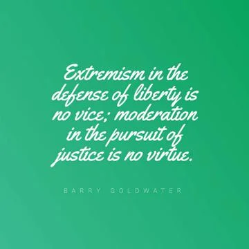 A quote about the dark side of extremism and moderation in specific cases on  Stock Illustration