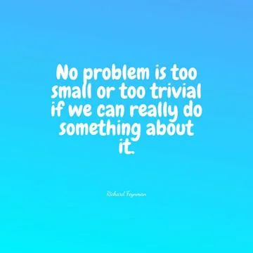 Quote about solving problems easily on a bright blue background Illustrazione stock