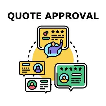 Quote approval process for business concept illustration イラスト素材
