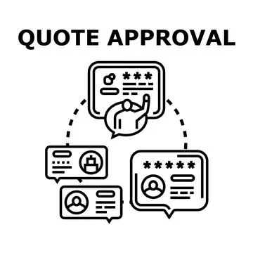 Quote approval process for business concept illustration Illustrazione stock