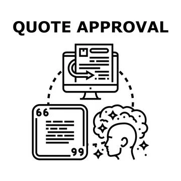 Quote approval process for business document Stock Illustration