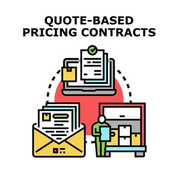 Quote based pricing contract formation process concept Stock Illustration
